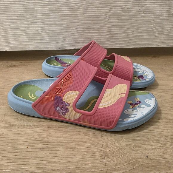 Reef Other - REEF Pink Blue Multicolor Oasis Double Nanna De Jong Beach Slip On Sandals Sz 8